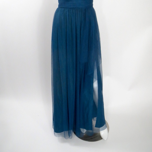 Amsale Pacific Tulle G835u Bridesmaid Draped Gown 12 - Picture 6 of 15